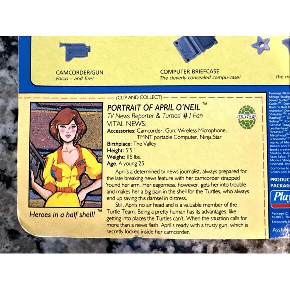 1990 Teenage Mutant Ninja Turtles April O'Neil Figure Playmates Brand New Sealed - Picture 2 of 7